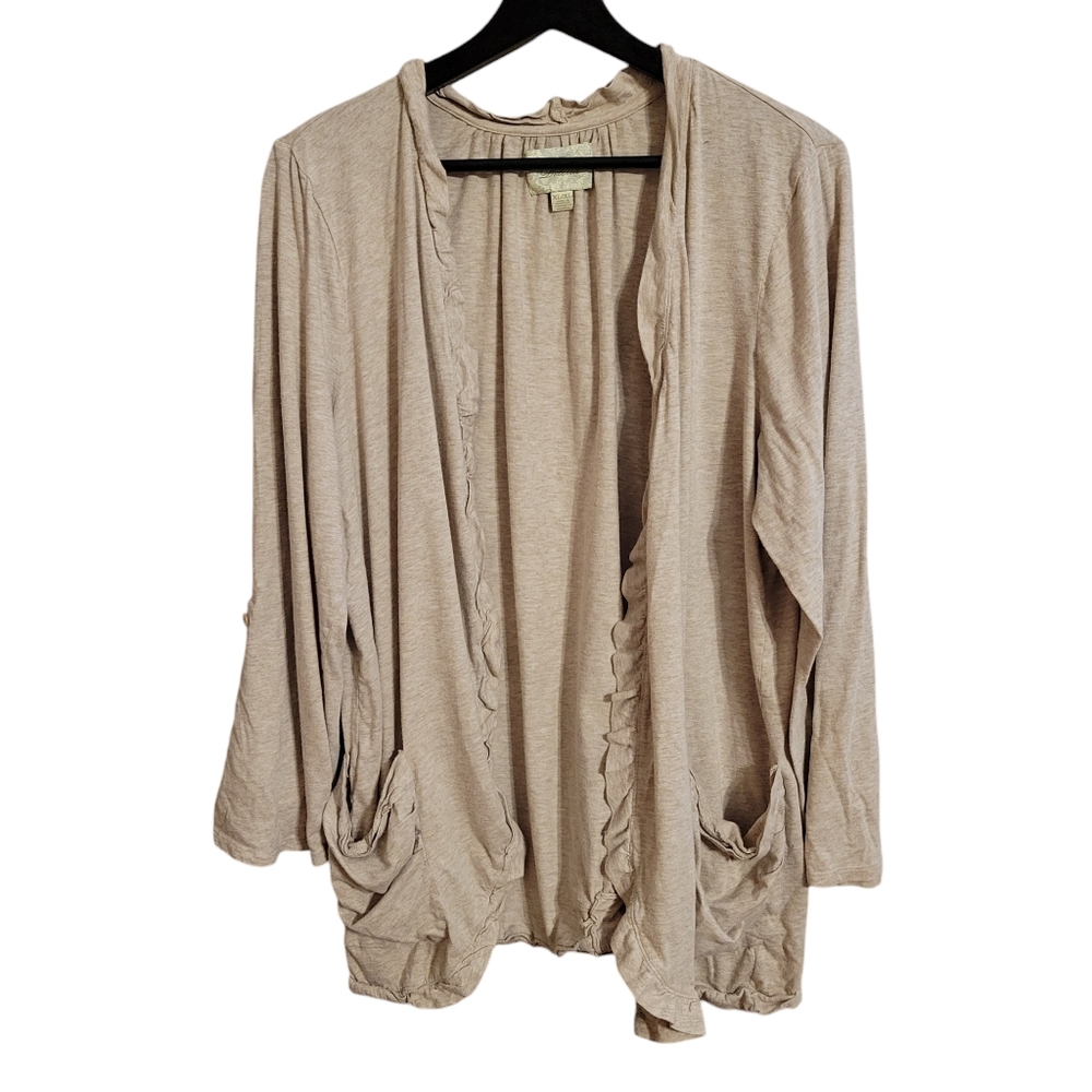 Deletta Anthropologie Ruffle Trim Open Cardigan